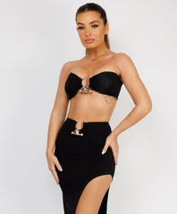 Satin-Puff-Sleeve-Ribbed-Set-Black-4