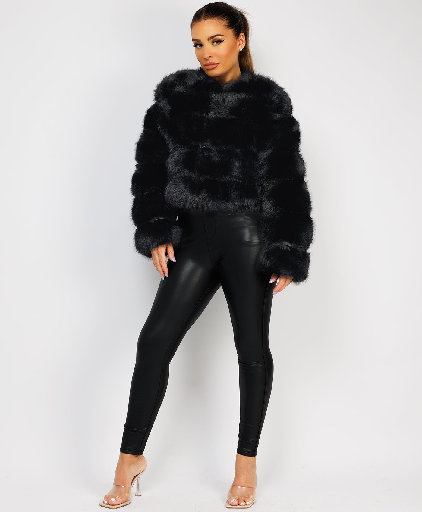 Black-Premium-Faux-Fur-Tiered-Jacket-Coat-6