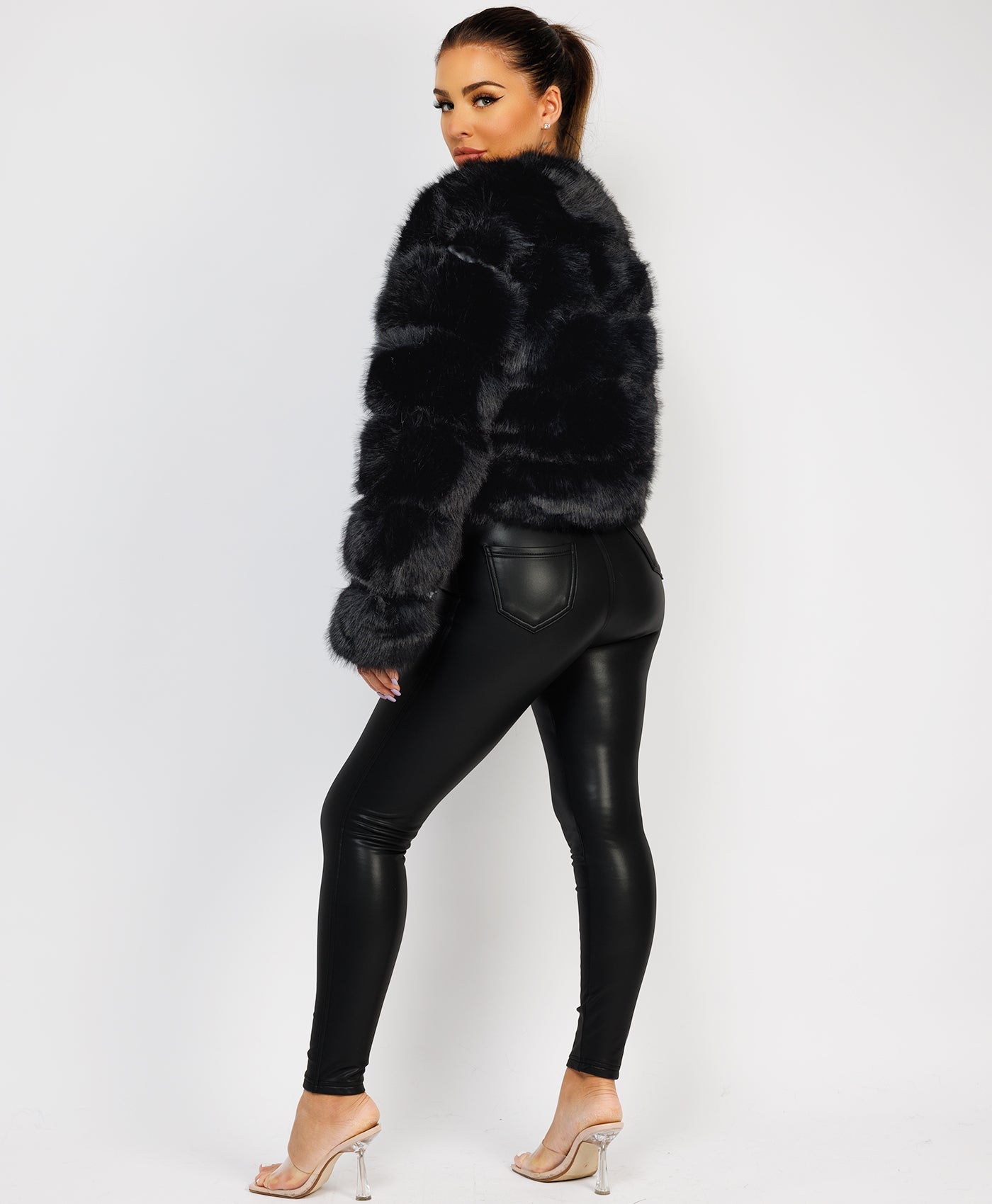 Black-Premium-Faux-Fur-Tiered-Jacket-Coat-7