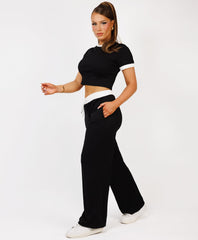 Satin-Puff-Sleeve-Ribbed-Set-Black-3