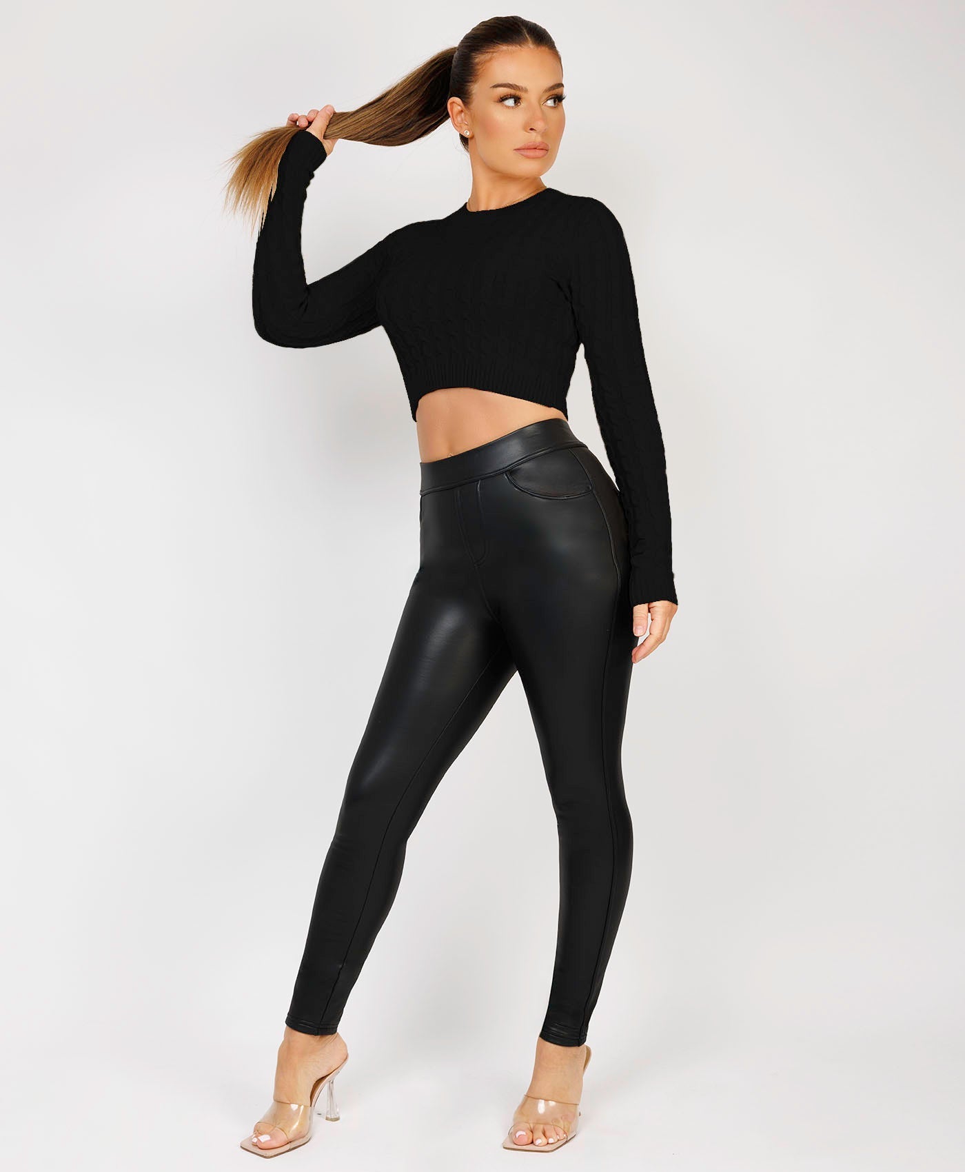 Long-Sleeve-Cropped-Cable-Knit-Sweater-Black-3