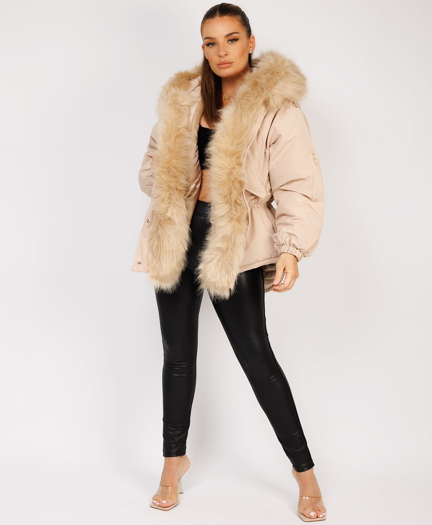 Beige-Premium-Faux-Fur-Tiered-Jacket-Coat-4