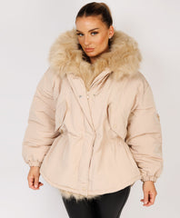 Beige-Premium-Faux-Fur-Tiered-Jacket-Coat-3