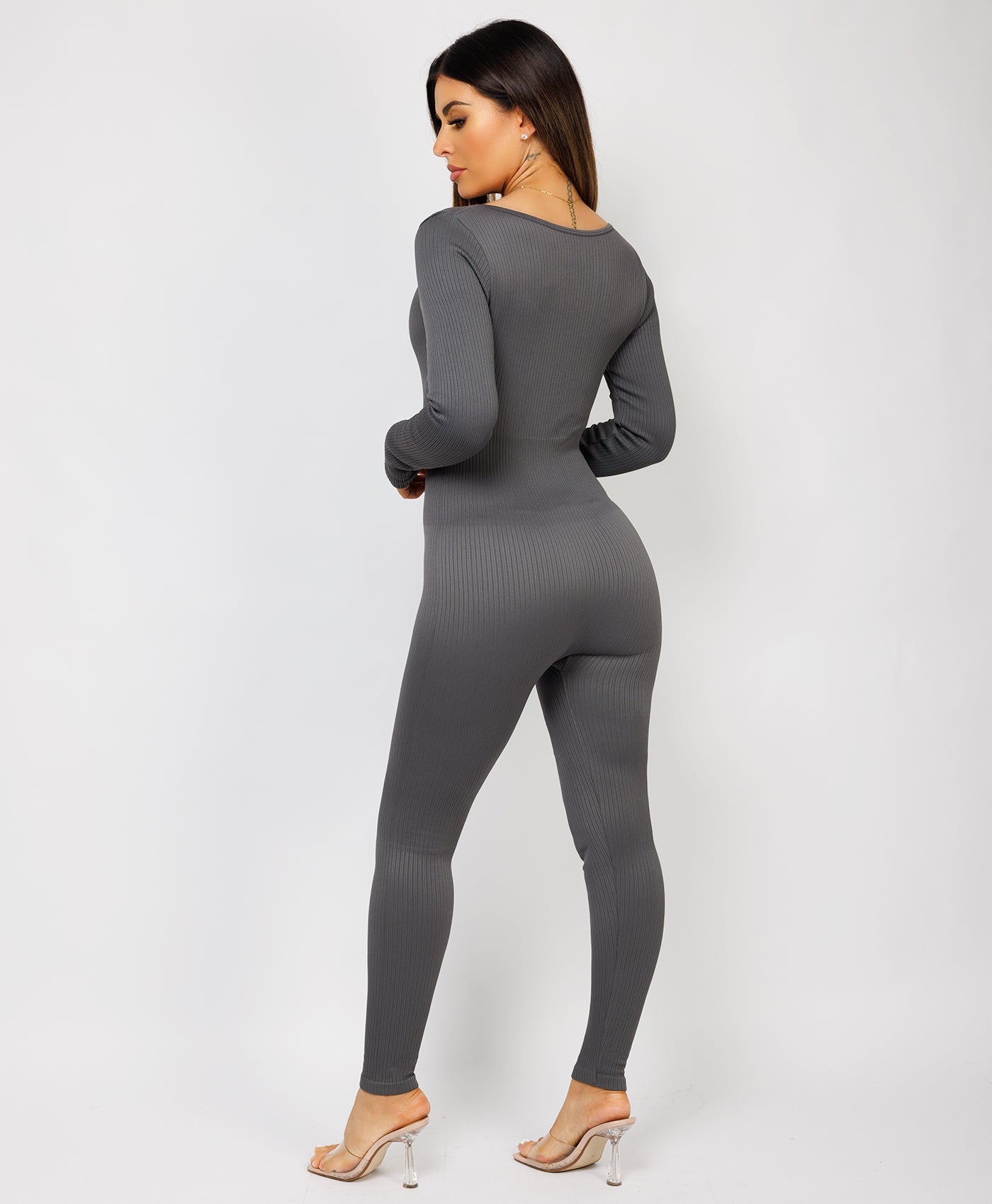 Charcoal-Grey-Elastic-Ribbed-Long-Sleeve-Jumpsuit-11