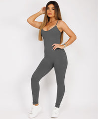 Charcoal Grey-Elastic-Ribbed-Long-Sleeve-Butt-Lift-Jumpsuit8