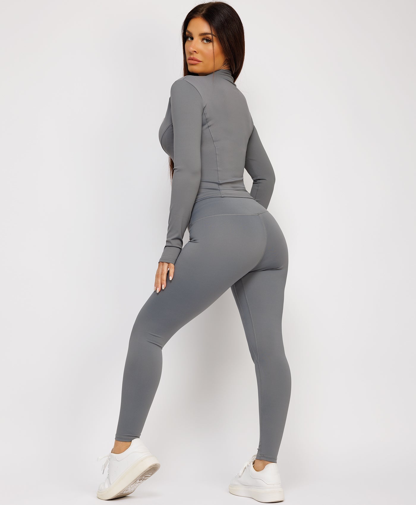 Long-Sleeve-Sport-Jacket-Tight-Leggings-Charcoal Grey-5