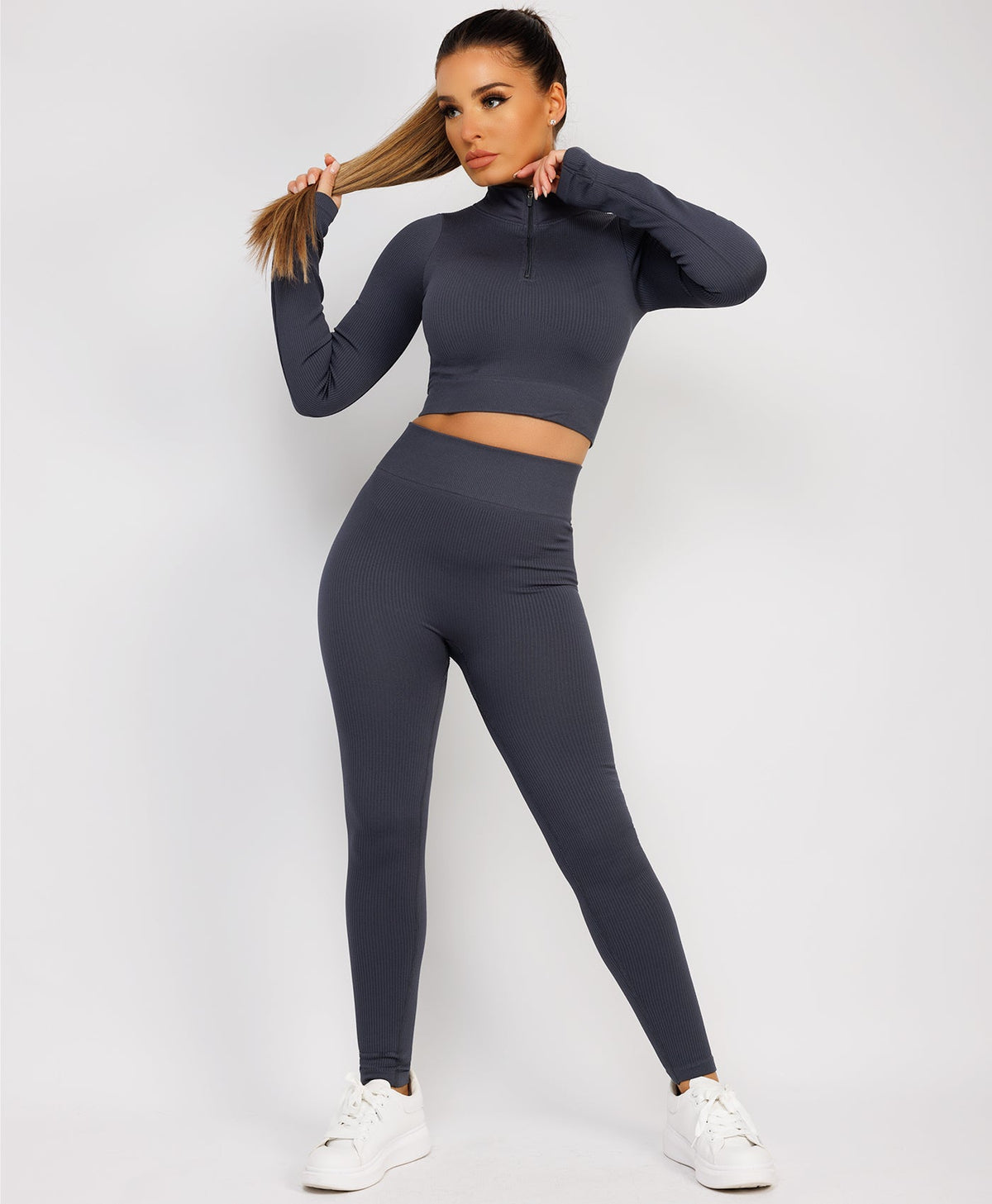 Charcoal-Grey-Zipped-Neck-Ribbed-Activewear-6