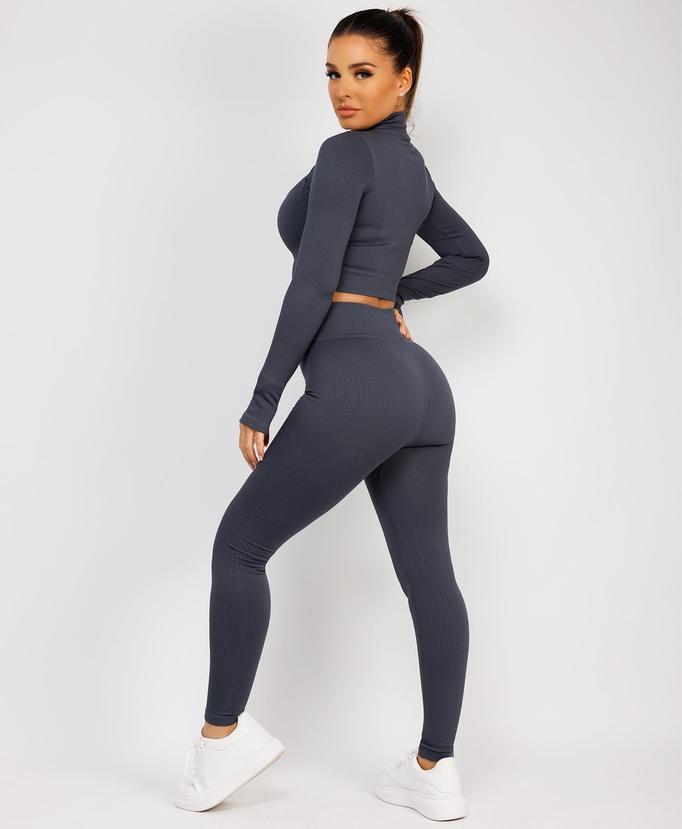 Charcoal-Grey-Zipped-Neck-Ribbed-Activewear-11