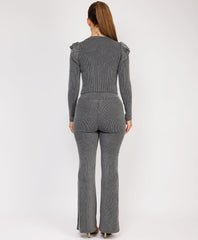 Ribbed-Frilled-Long-Sleeve-Skinny-Flare-Set-Charcoal-Grey