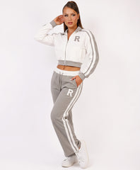Dove Grey R Logo Zip-Up Jacket Jogger Co-Ord