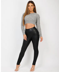 Twist-Pattern-Cropped-Knitted-Sweater-Grey-3