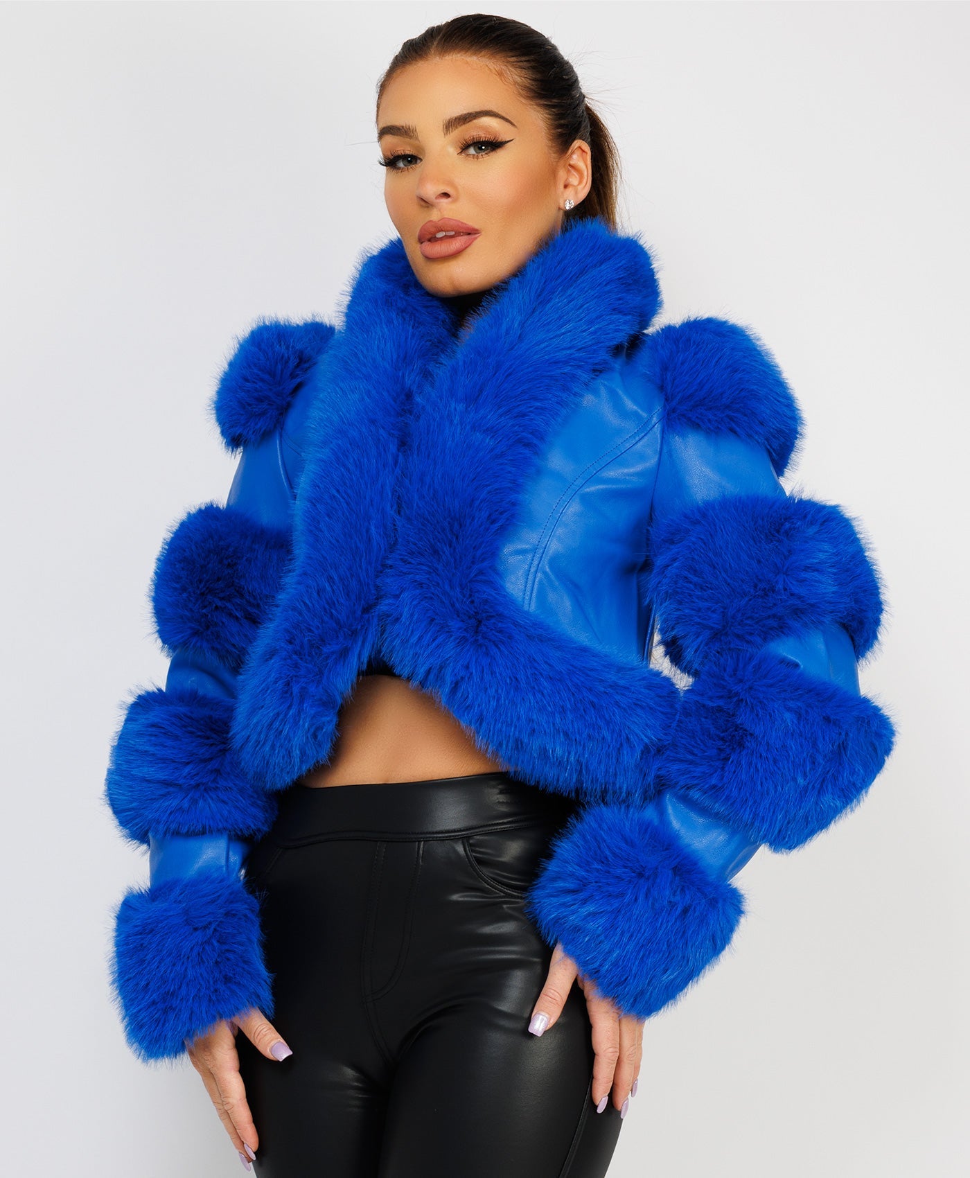 Faux-Fur-Leather-Jacket-Royal-Blue-1