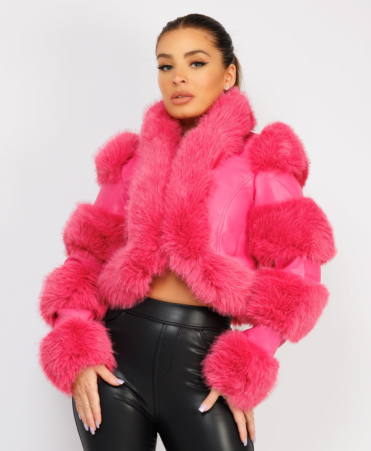 Faux-Fur-Leather-Jacket-Pink-2