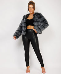 Frosted-Black-Premium-Faux-Fur-Tiered-Jacket-Coat-3