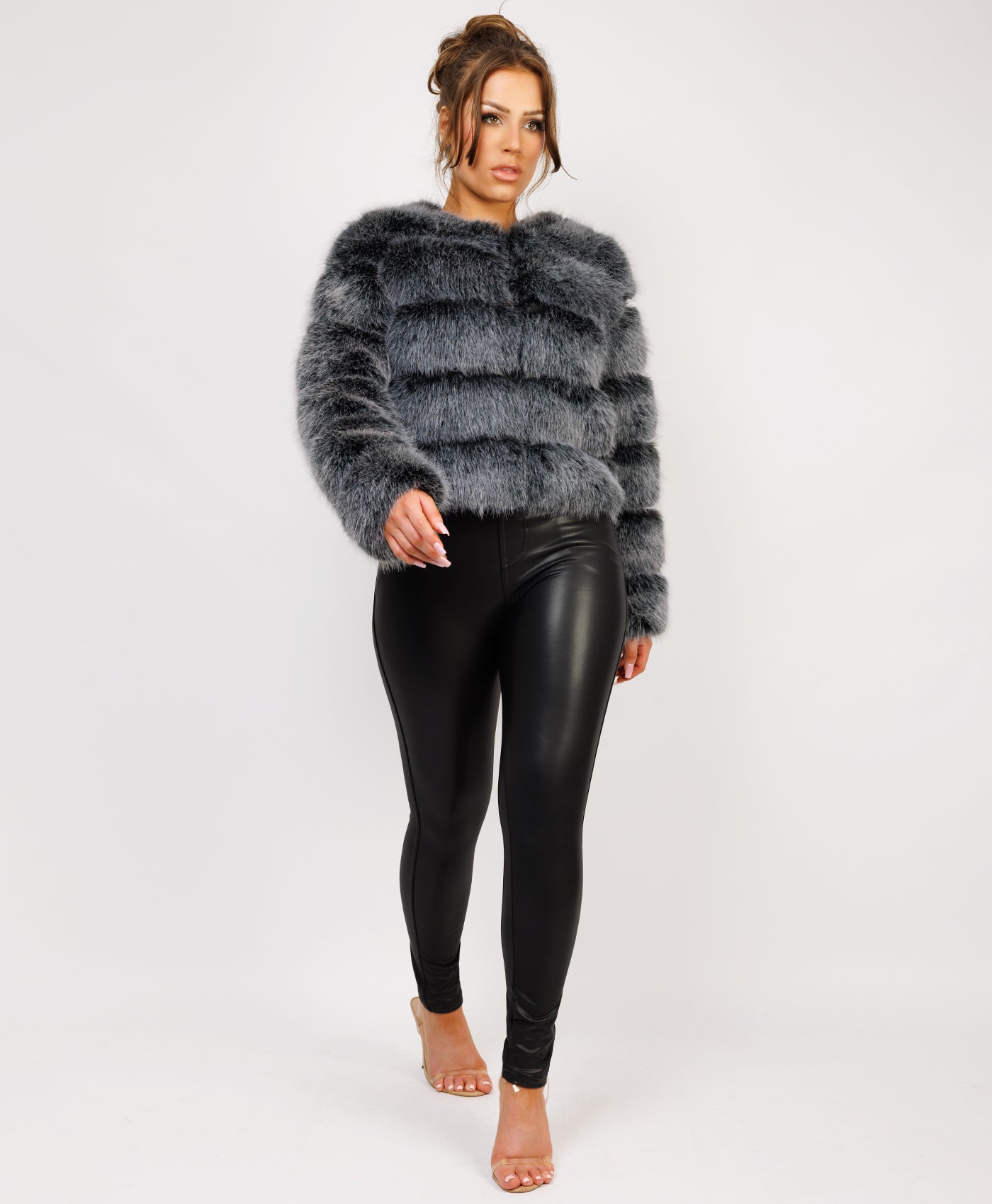Frosted-Black-Premium-Faux-Fur-Tiered-Jacket-Coat-5