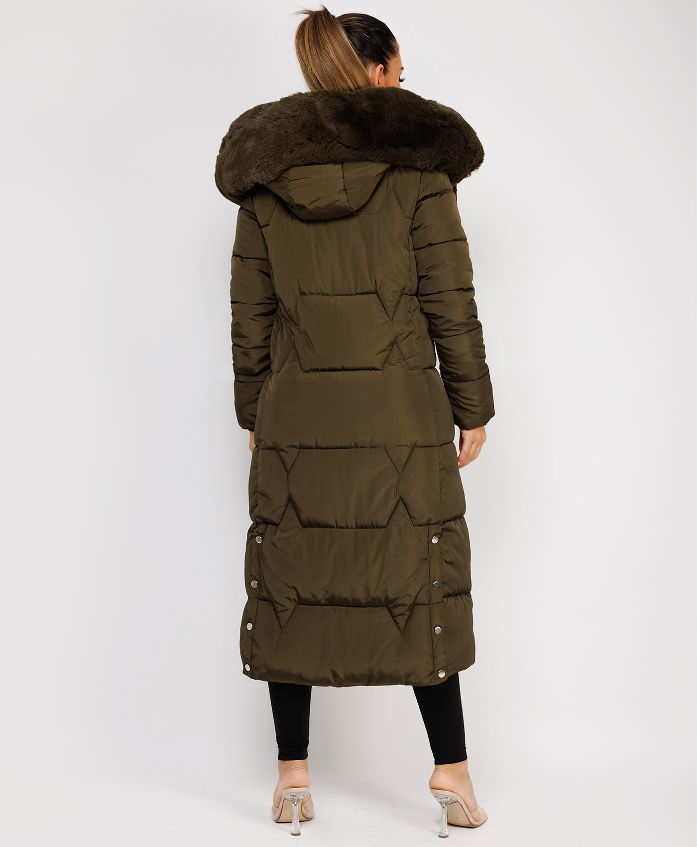 Ax Paris Longline Quilted Puffer Coat Ax Paris Black Padded Coat