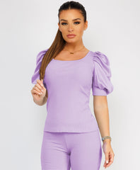 Satin-Puff-Sleeve-Ribbed-Set-Lilac-2