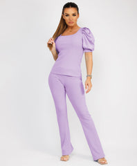 Satin-Puff-Sleeve-Ribbed-Set-Lilac-1