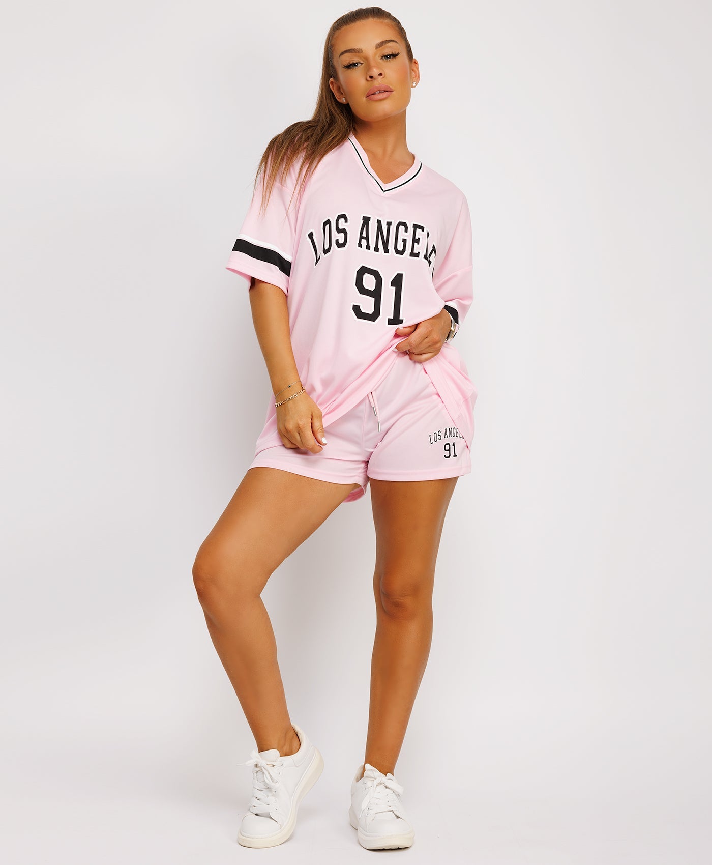 Baby Pink-Sports-Jersey-Tee-Shorts-2
