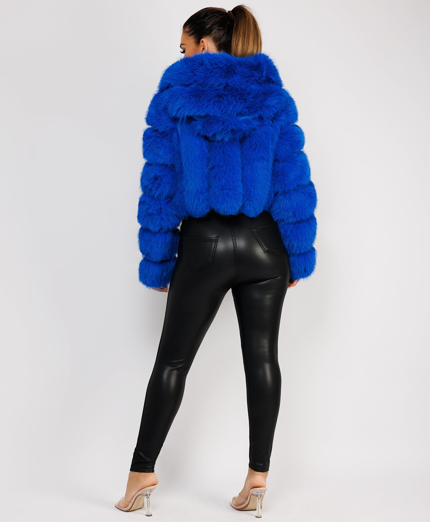 Premium-Hooded-Cropped-Faux-Fur-Coat-Blue-6