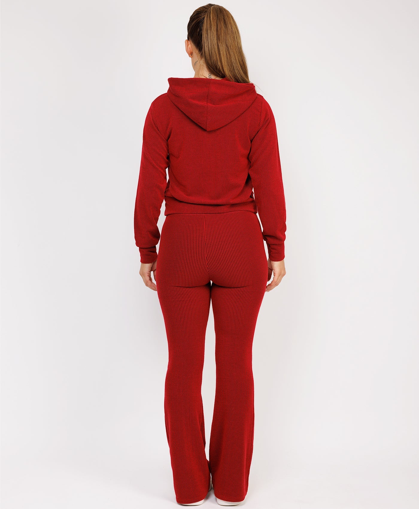 Ribbed-Hoody-Skinny-Flare-Set-Red-3