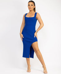 Spaghetti-Strap-Ruched-Padded-Cup-Mini-Dress-Royal Blue-3