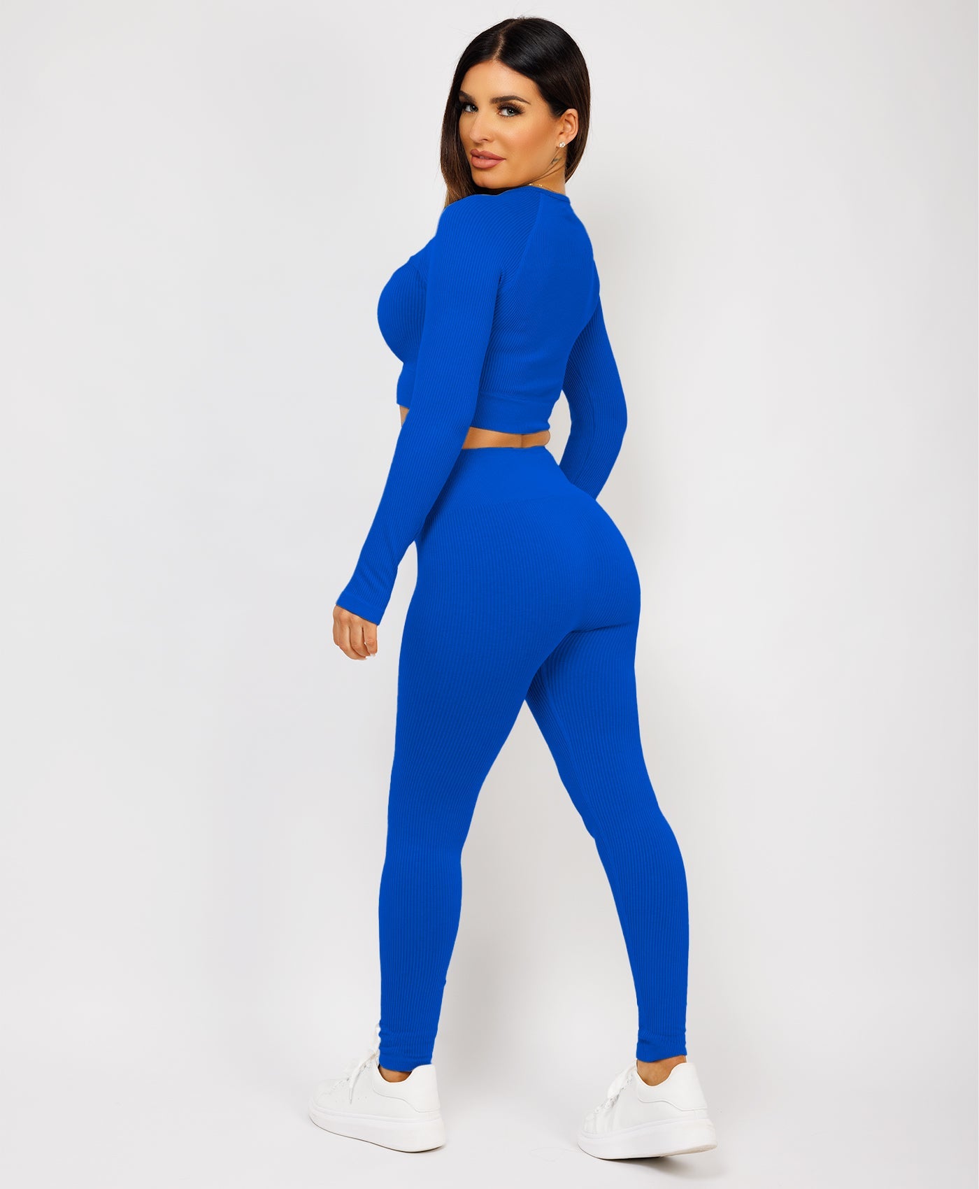 Royal-Blue-Ribbed-Asymmetric-Hem-Loungewear-Set10