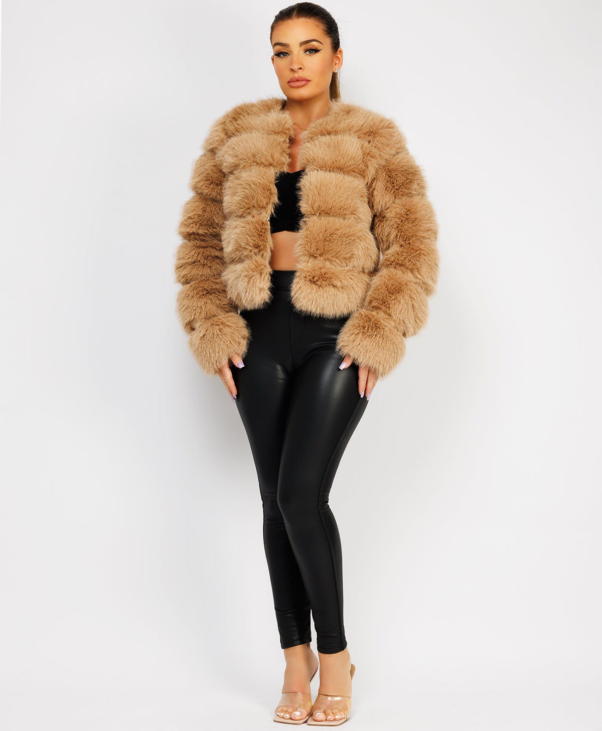 Sand-Premium-Faux-Fur-Tiered-Jacket-Coat-3