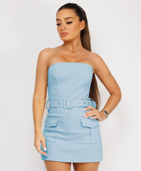 Spaghetti-Strap-Ruched-Padded-Cup-Mini-Dress-Sky Blue-4