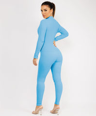 Sky Blue-Elastic-Ribbed-Long-Sleeve-Jumpsuit-9