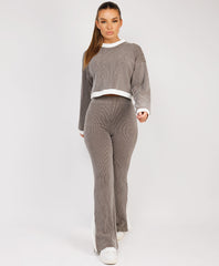 Ribbed-Contrast-Stripe-Jumper-Flare-Split-Trousers-Taupe