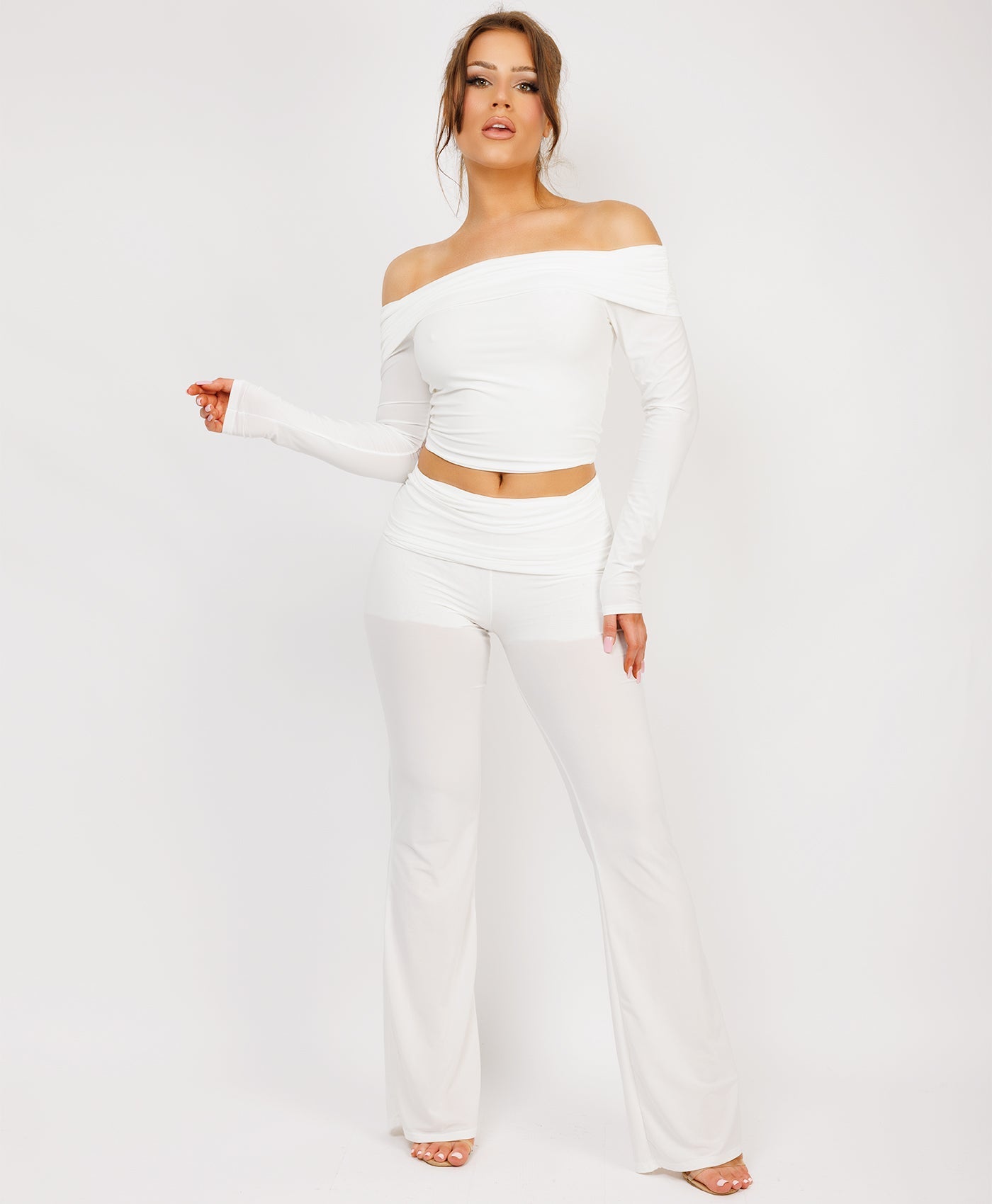 Satin-Puff-Sleeve-Ribbed-Set-White-3