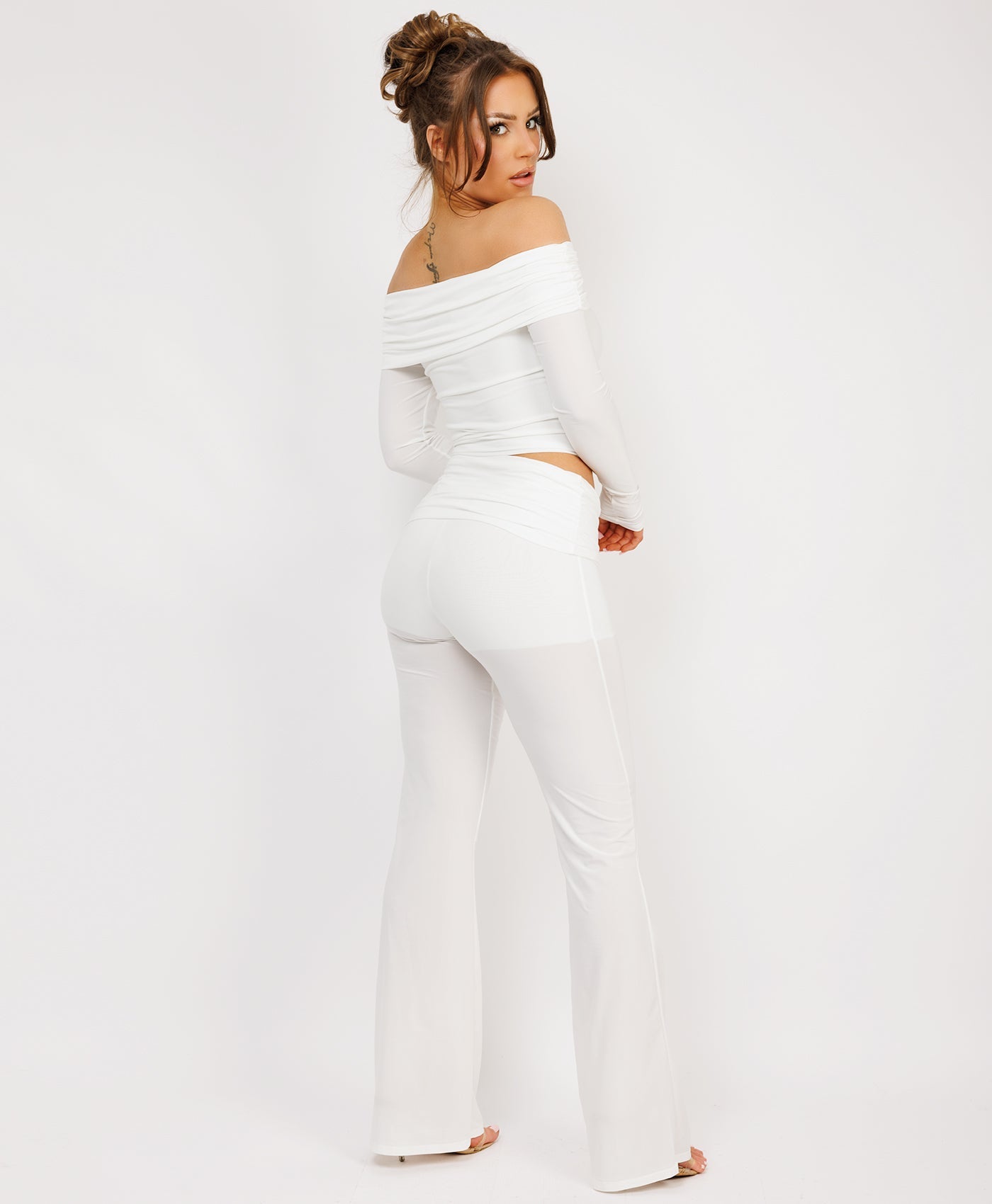 Satin-Puff-Sleeve-Ribbed-Set-White-2