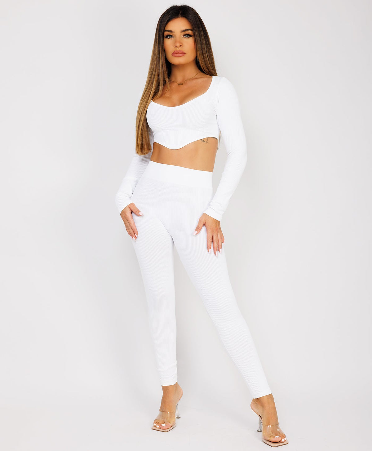 White-Ribbed-Asymmetric-Hem-Loungewear-Set6