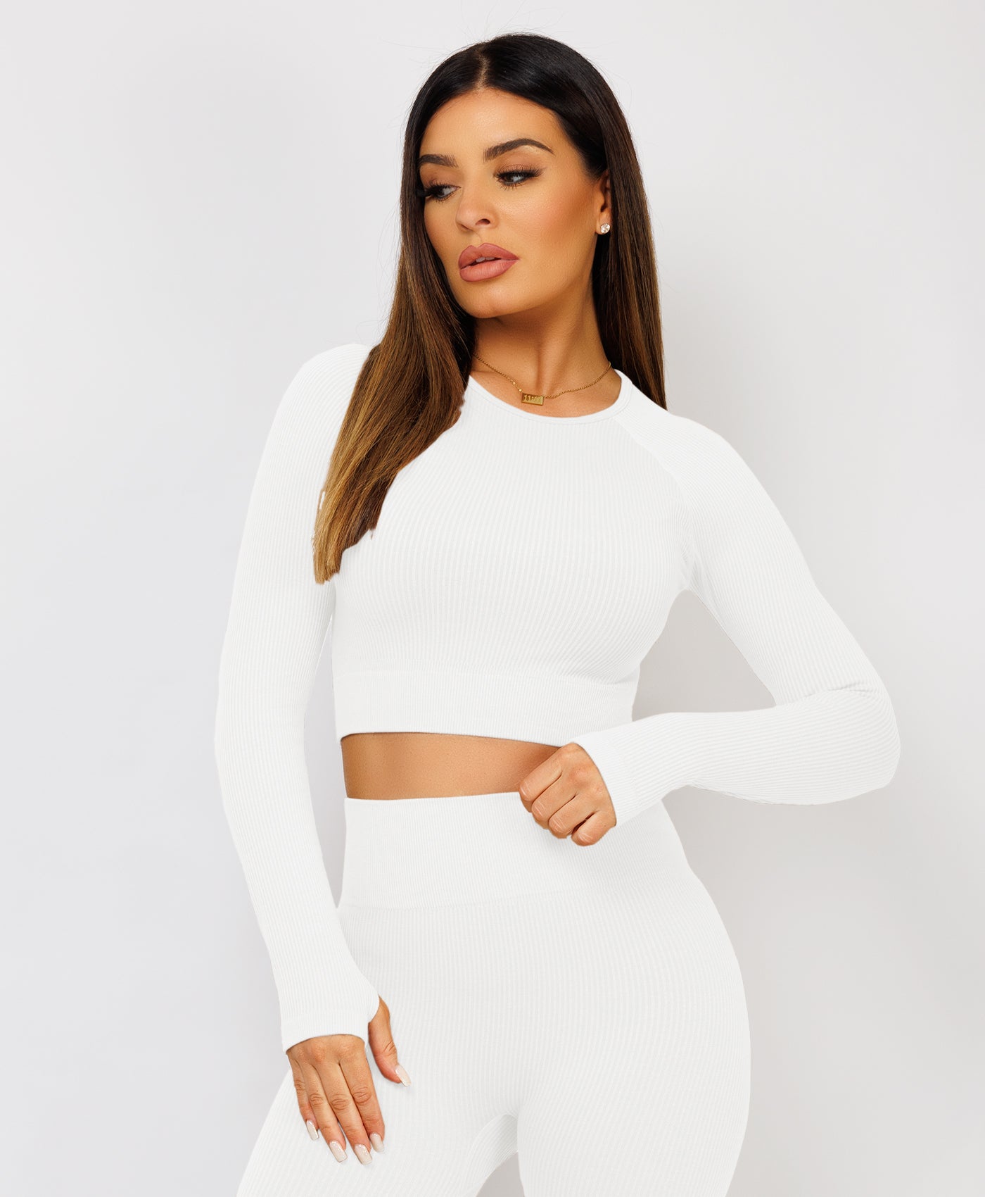 White-Ribbed-Asymmetric-Hem-Loungewear-Set7