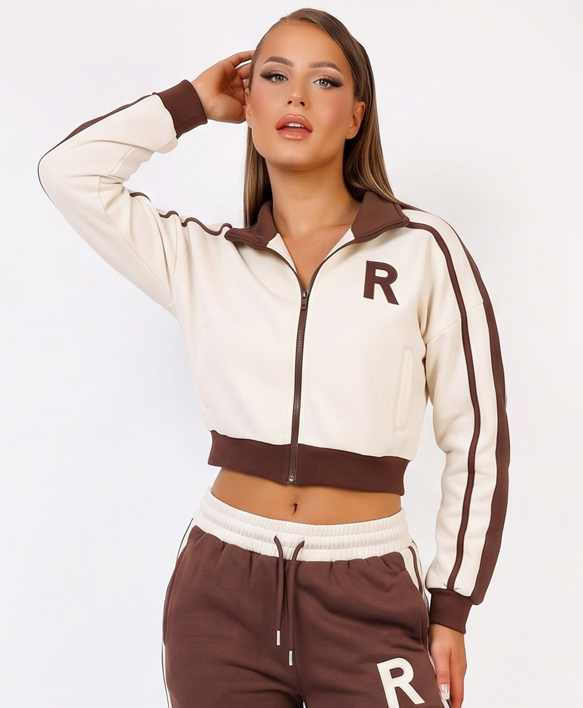 Chocolate R Logo Zip-Up Jacket Jogger Co-Ord