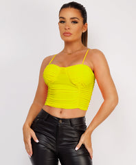 Ruffle-Shoulder-Sleeve-Ribbed-Set-Yellow-3