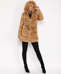 Camel-Pu-Pvc-Tiered-Faux-Fur-Hooded-3-4-Coat-Jacket-2