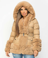 Beige-Faux-Fur-Trim-Cuff-Hem-Hooded-Belted-Quilted-Coat-Jacket-1