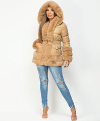 Beige-Faux-Fur-Trim-Cuff-Hem-Hooded-Belted-Quilted-Coat-Jacket-3