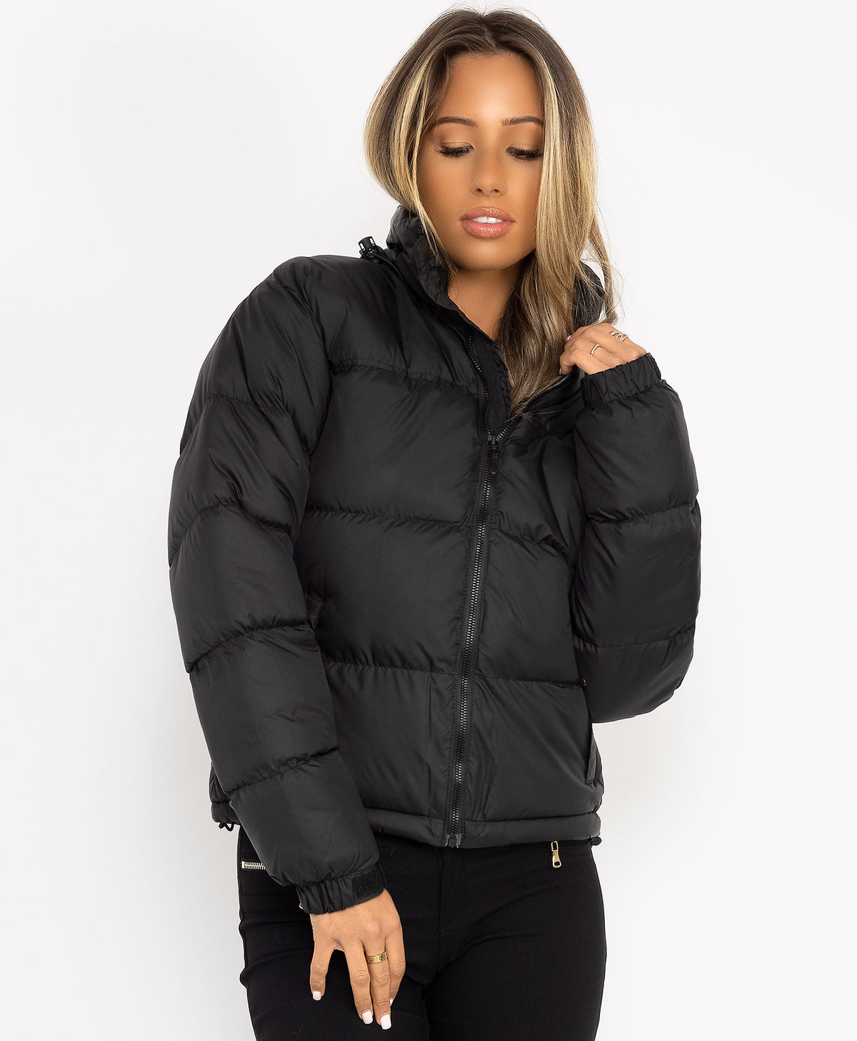Black-Two-Tone-Padded-Quilted-Puffer-Jacket-1