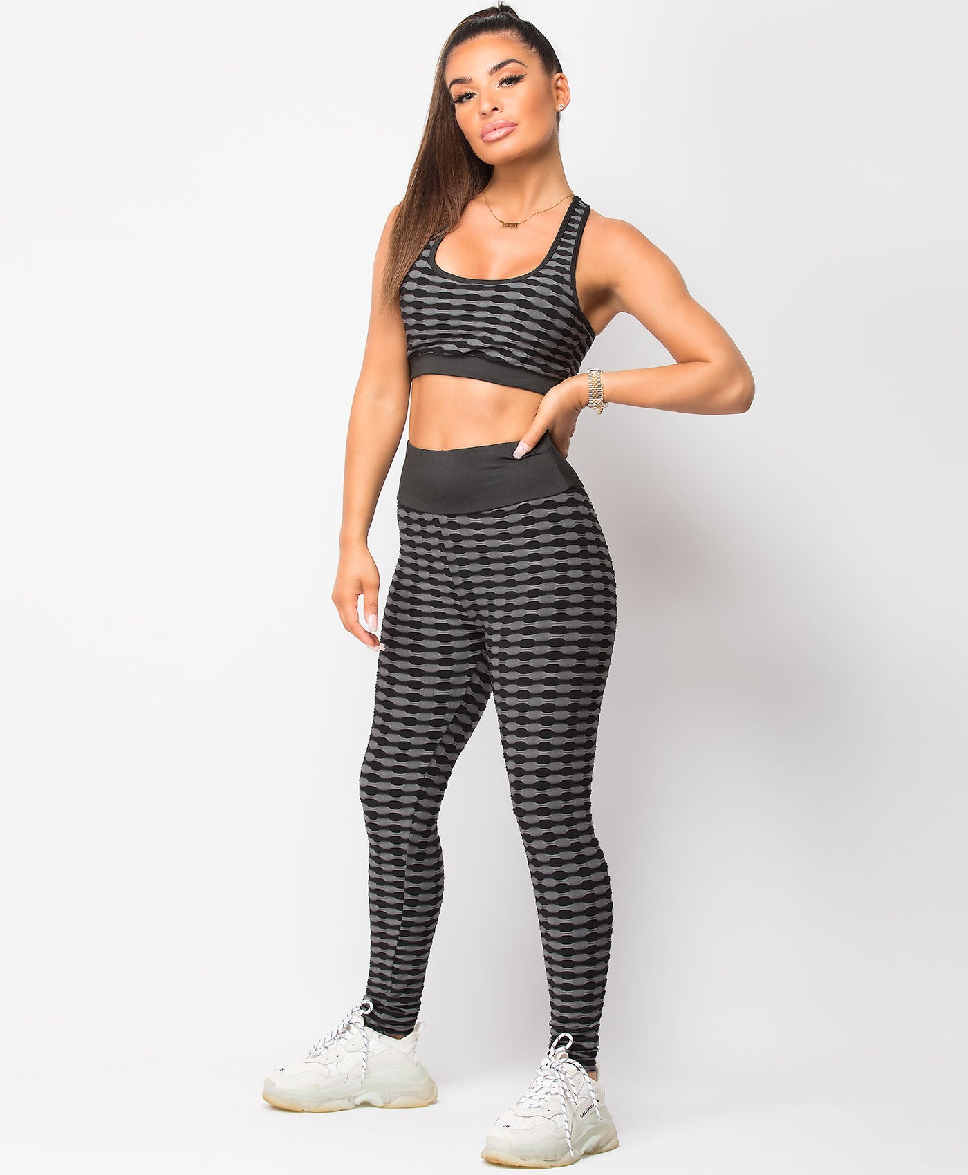 Sports Crop Top & Yoga Pants Co-Ord Set