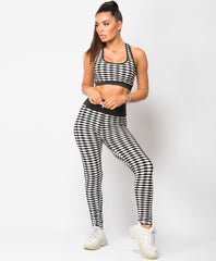White-Honeycomb-Waffle-Textured-Two-Tone-Crop-Top-Leggings-Co-Ord-Set-1