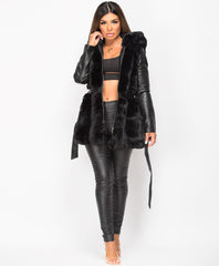Black-Pu-Pvc-Faux-Leather-Fur-Lined-Coat-Jacket-1