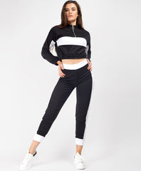 Black-Colour-Block-Half-Zip-Cropped-Sweatshirt-Skinny-Joggers-Loungewear-Set-1