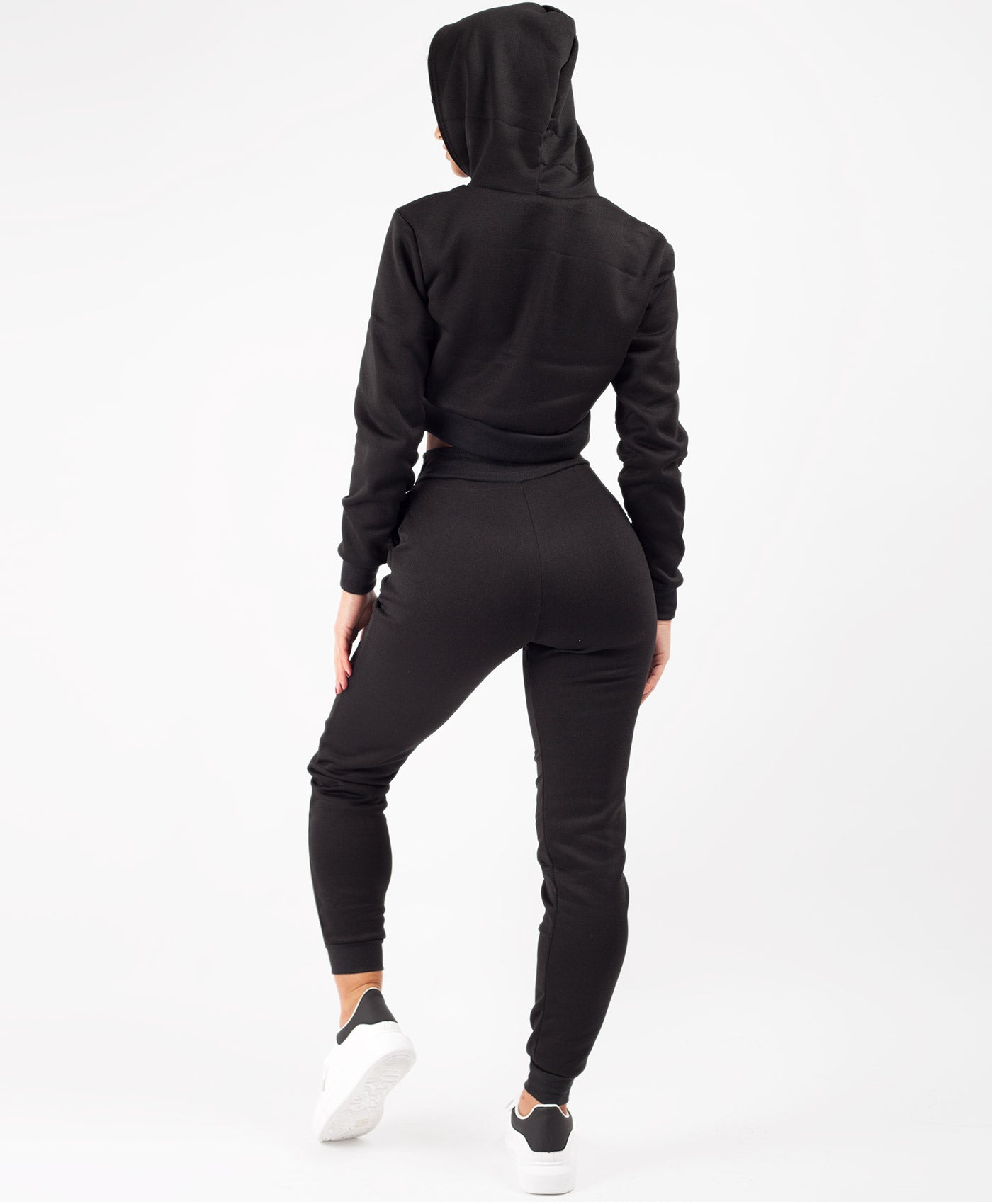 Black-Cropped-Hooded-Zipper-Jacket-&-Joggers-Loungewear-Set-4