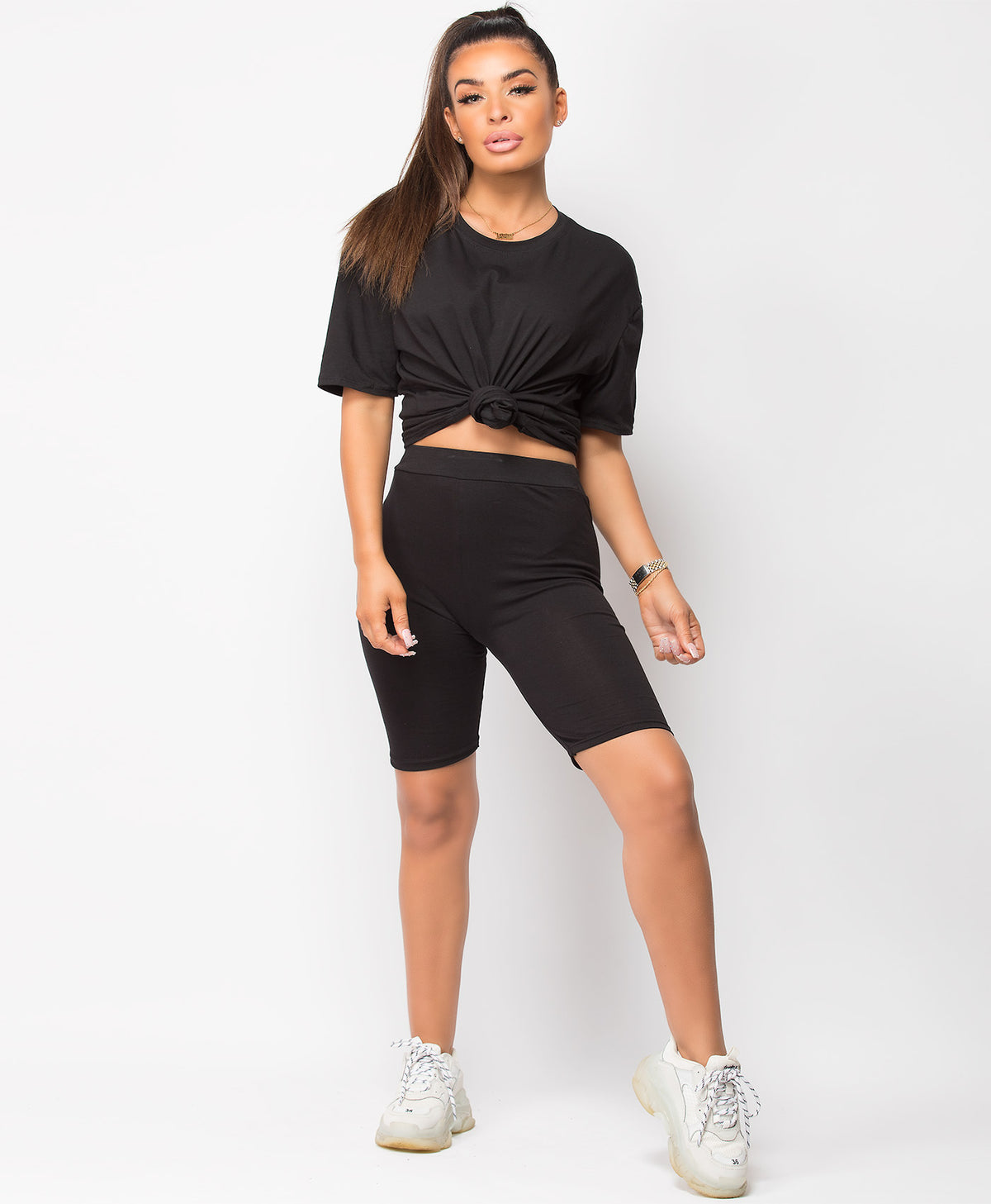 Black-Cycling-Short-&-Oversize-T-Shirt-Co-Ord-Loungewear-Set-2