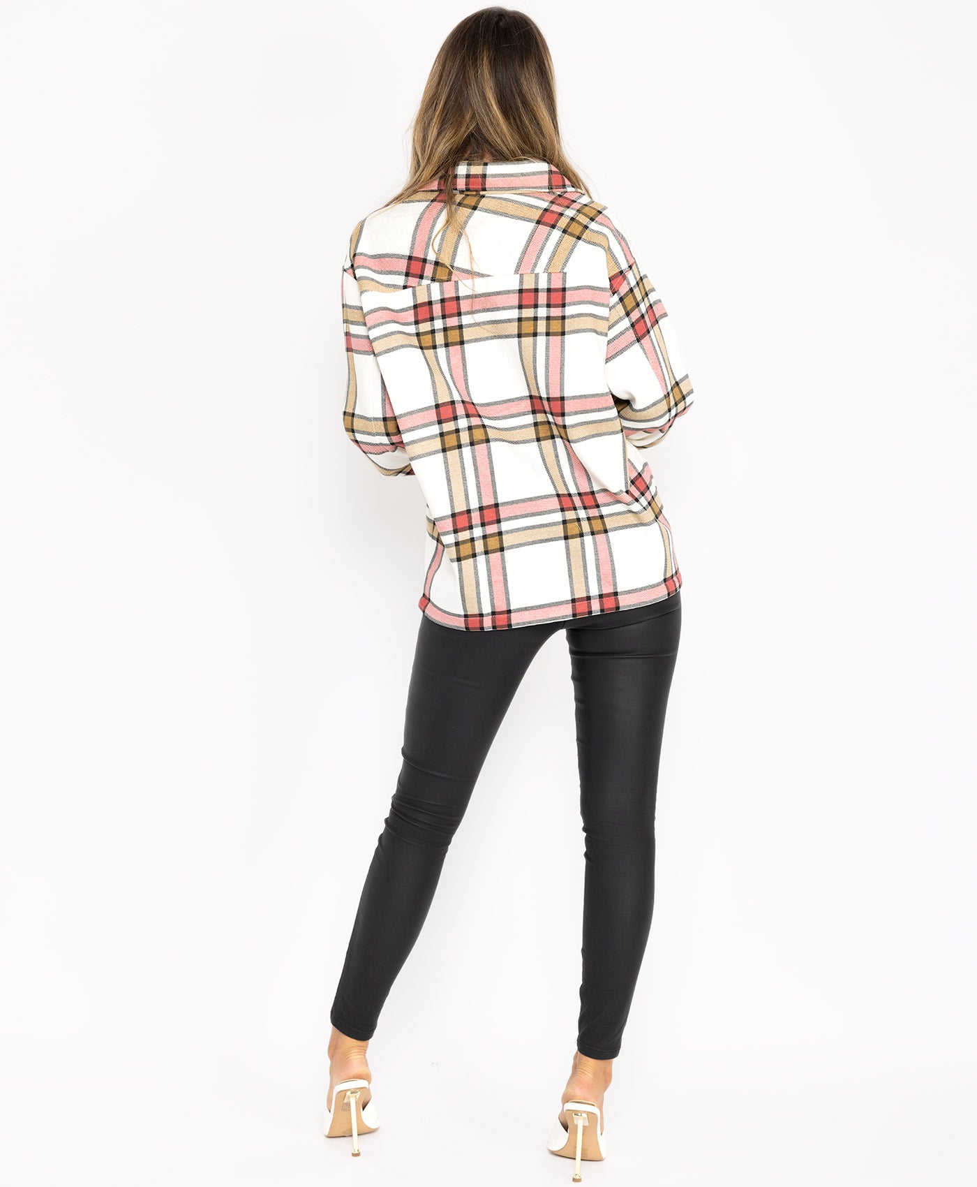 Fuchsia-Oversized-Fit-Check-Shirt-Shacket-4