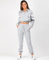 Grey-Contrast-Bold-Stripe-Half-Zip-Cropped-Loungewear-Set-1