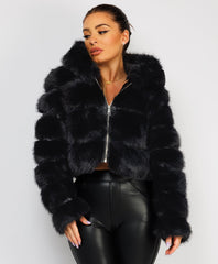 Black-Premium-Hooded-Faux-Fur-Tiered-Jacket-Coat-1